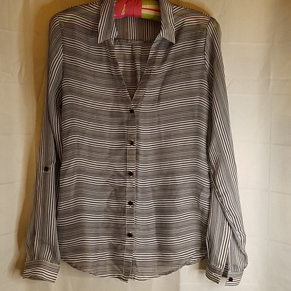 Black and White striped blouse